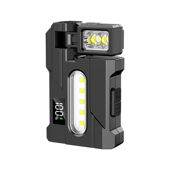 Rotating Light Source Work Light with Emergency Signal Magnetic Rechargeable LED Lamp for Camping Hiking and Car Repair