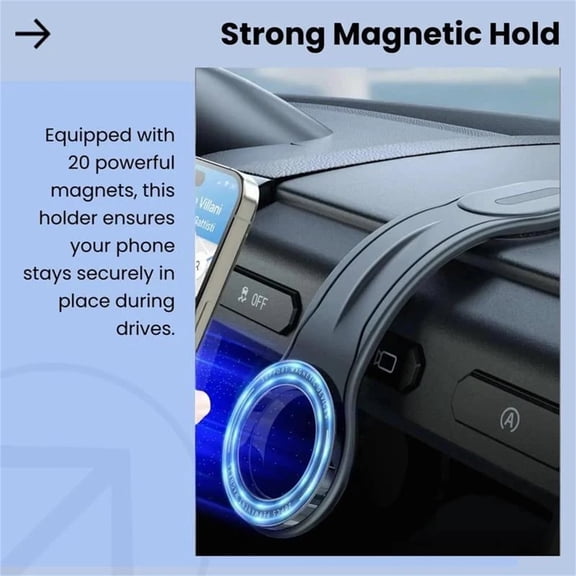 Rotating Magnetic Car Phone Bracket, Foldable Collapsible 360 Degree Free Rotation Design, Strong Adsorption Universal Mount for car center console, windshield and daily mobile navigation use