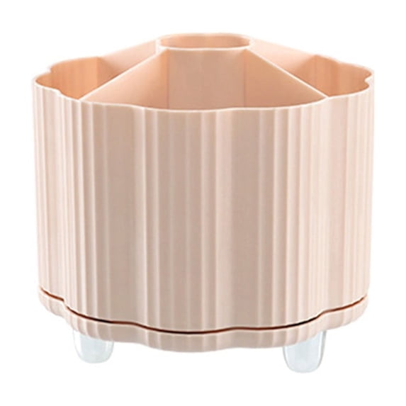 Rotating Makeup Brush Organizer - Cosmetic Storage Box with Multi-Compartment & 360° Swivel Base, Vanity Organizer for Lipsticks, Eyeshadow, Pencils & Accessories