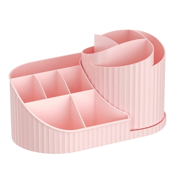 Rotating Makeup Caddy Organizer for Vanity, Large Capacity Cosmetic Display Case, Countertop Beauty Storage Holder for Brush Eyeshadow Lipstick, Counter Desk Organization, 1 Pcs, 8.07x4.33x4.56"