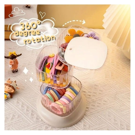 "Rotating Makeup Organizer 6-Tier Jewelry & Cosmetic Storage Tower"