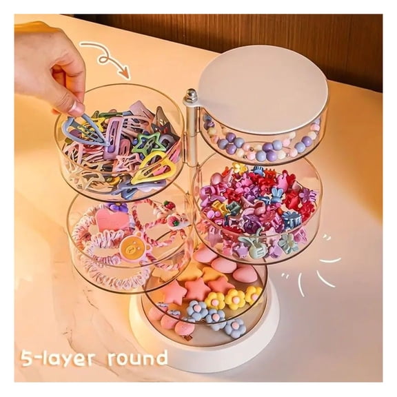 "Rotating Makeup Organizer 6-Tier Jewelry & Cosmetic Storage Tower"