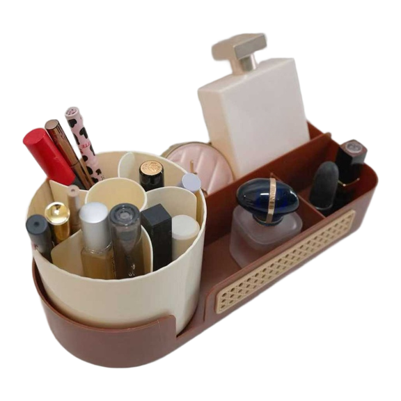Rotating Makeup Organizer Large Capacity Cosmetic Storage Box for Vanity Desktop