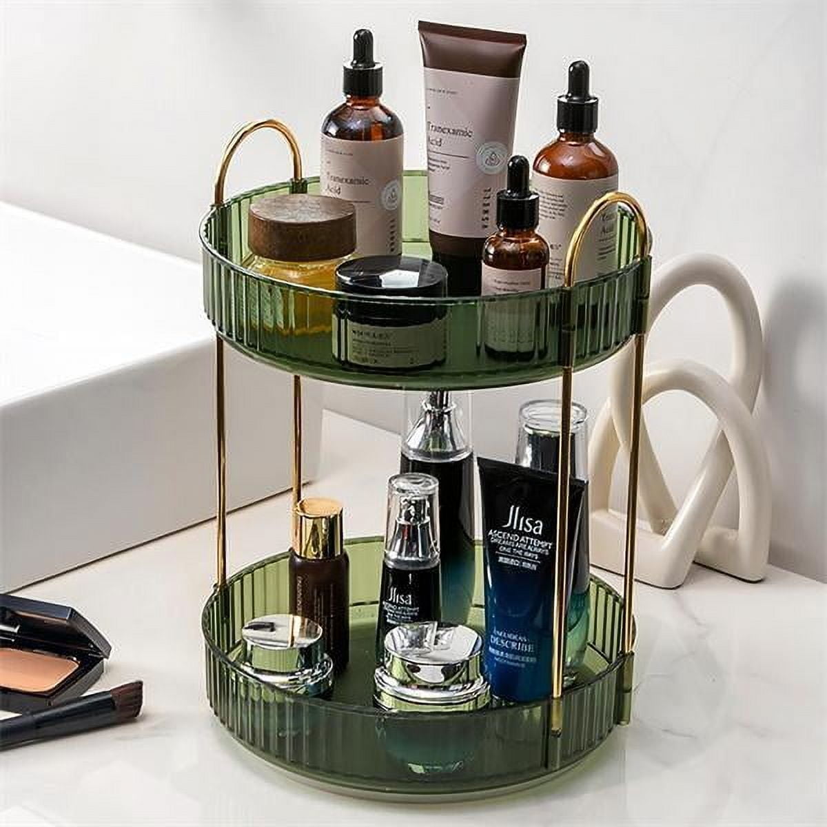 Rotating Makeup Organizer Lazy Susan Trays Skincare Perfume Organizer ...