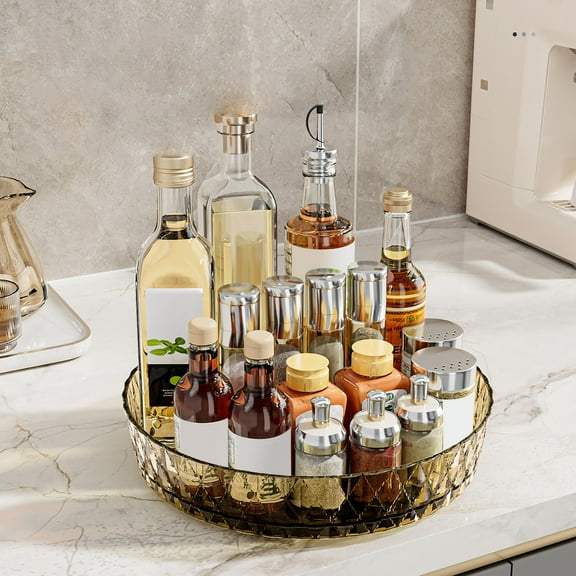 Rotating Makeup Organizer for Vanity, Spinning Cosmetics Storage for Bathroom Countertop, Skincare Holder Rack for Facial Cream, Perfume, Lotion, Lipstick