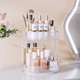 thumbnail image 1 of Rotating Makeup Organizer for Vanity 2 Tier, Delamu Skincare Make up Storage Perfume Cosmetic Dresser Organizer Countertop 360 Spinning, Clear, 1 of 7