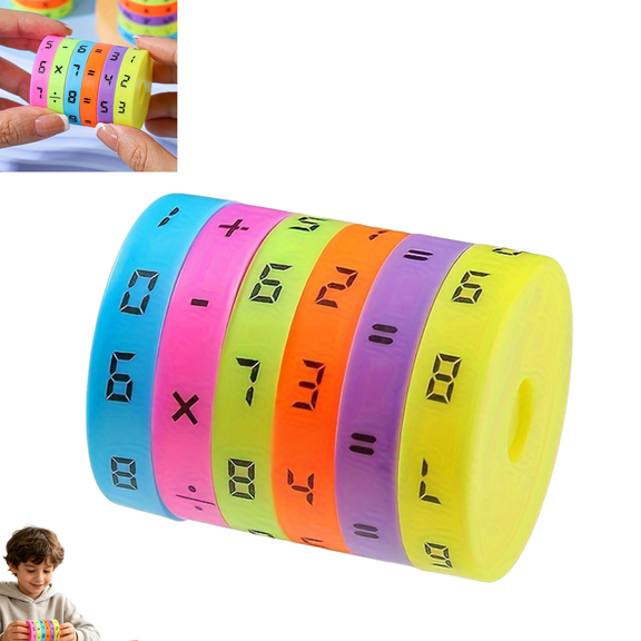Rotating Math Learning Cylinder Puzzle Toy, Back to School Educational Counting Game for Kids Early Math Practice