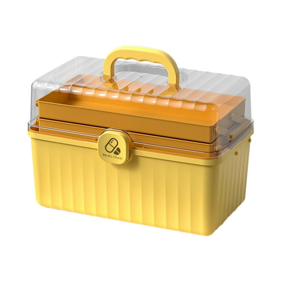 Rotating Medicine Storage Box First Aid Organizer Multi Layer Medical Box Portable Household Medicine Case With Handle Durable Emergency Storage Solution For Home Travel Health Care Use