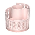thumbnail image 1 of Rotating Mesh Desk Organizer, Round Spinning Pen & Candy Holder with 4 Compartments, Multi-Functional Desktop Storage Caddy for Office, Art Supplies, Classroom & Home, Pink, 1 of 6