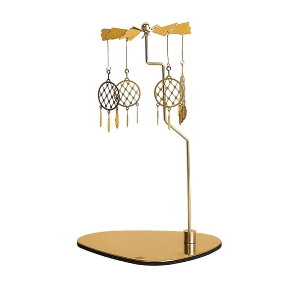 Rotating Metal Candle Carousel Stand Golden Spin‑Around Candle Topper With Hanging Ornaments Decorative Tabletop Candle Holder For Mantel Shelf Wedding Party Home Dining Table Centerpiece Display