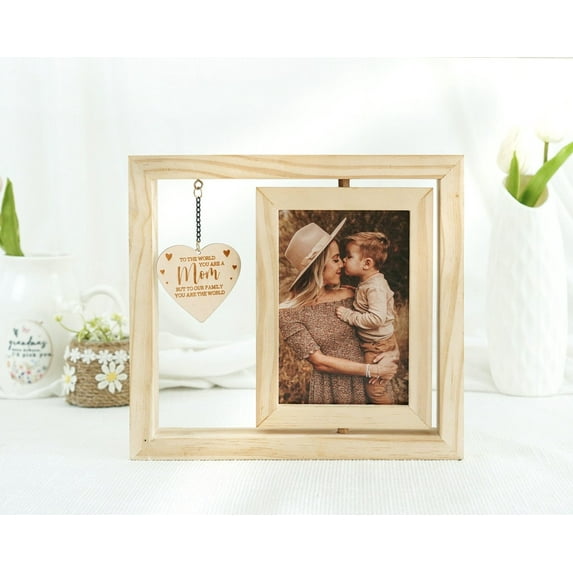 Rotating Mom Picture Frame, Best Mom Photo Frame, Mother’s Day Gift, Custom Frame for Grandma, Personalized Family Keepsake, Gift for Mom or Daughter