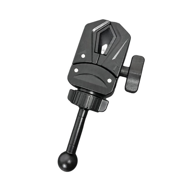 Rotating Mount Clamp Base with Adjustable Contact Surfaces for Positioning Action Camera and Navigation Device Holders