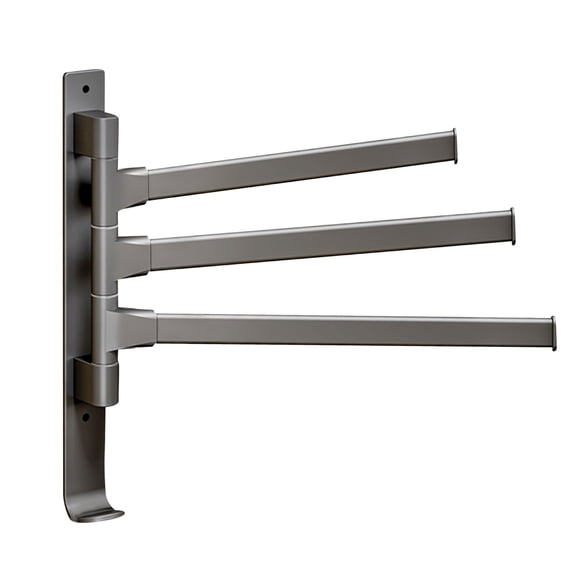 Rotating Multi-Rod Towel Bar, Punch-Free Wall Mounted Aluminum Rack, Space-Saving Bathroom Towel Holder, Multi-Rod Towel Bar For Family Bathrooms And Laundry Rooms(C)