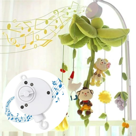 Rotating Music Box,Crib Bed Hanging Wind-up Bell Mobile Music Box,Baby Music Box Spinner with Rotating Hook
