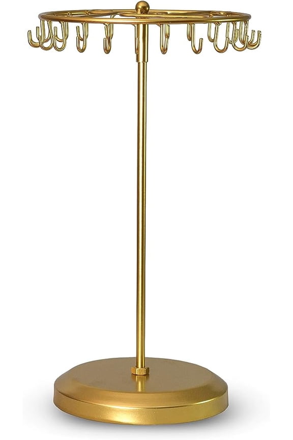 Rotating Necklace Holder Jewelry Display Stand Bracelet Organizer Hanging Tower Rack and Round Base Jewelries Collection