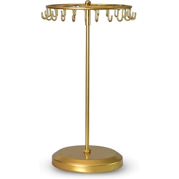 Rotating Necklace Holder Jewelry Display Stand Bracelet Organizer Hanging Tower Rack and Round Base Jewelries Collection