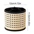 thumbnail image 1 of Rotating Organizer Rotating Organizer, Rattan Texture Makeup Brush Holder & Desk Organizer with Dividers, Spinning Storage Cup for Cosmetics, Pens, Vanity, Office Desktop - Makeup Brush Holder, 1 of 5