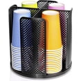 thumbnail image 1 of Rotating Paper Cup Dispenser, Cup Holder with 4 Compartments, Disposable Coffee Cup Dispenser Removable for for Vanity Countertops, Bathroom, Kitchen, and Dining Room, 1 of 7