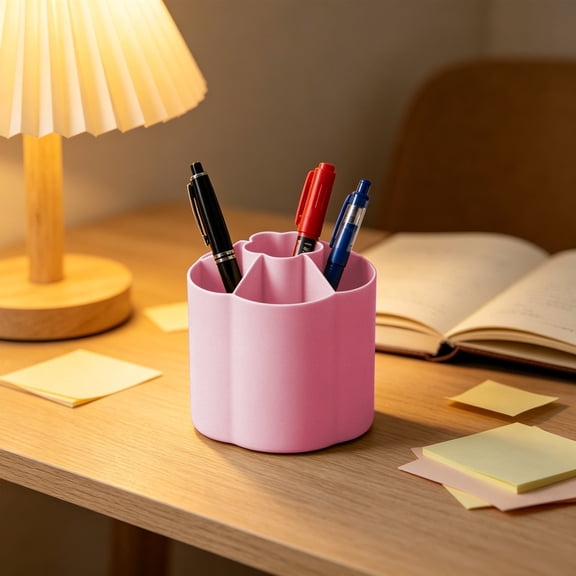 Rotating Pen Holder, 360 Degree Desk Organizer with Multiple Compartments for Office Supplies, Art Tools, and Desktop Storage, Compact Spinning Caddy for Home and Workspace