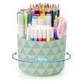 thumbnail image 1 of Rotating Pen Holder Desk Organizer Pattern 5-Slot Cute Office Home Art Decor, 1 of 9