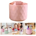 thumbnail image 1 of Rotating Pen Holder with Multi-Compartment, Geometric Diamond Pattern Desk Organizer, Spinning Pen Cup for Desk, Desktop Storage Caddy for Office Supplies, Cosmetics & Small Accessories, Pink, 1 of 7