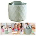 thumbnail image 1 of Rotating Pen Holder with Multi-Compartment, Geometric Diamond Pattern Desk Organizer, Spinning Pen Cup for Desk, Desktop Storage Caddy for Office Supplies, Cosmetics & Small Accessories, Green, 1 of 7