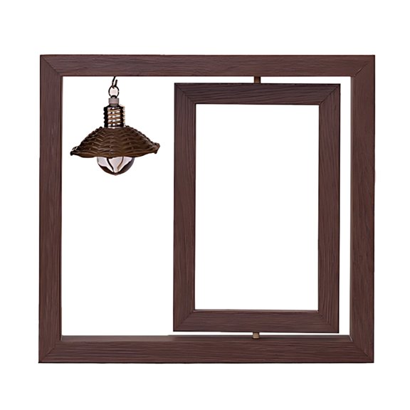 Rotating Photo Frame With Warm Night Light, Double-Sided Wooden Picture Display, Tabletop Decor For Pet Memorial, Sympathy Gift, Holds Two Images