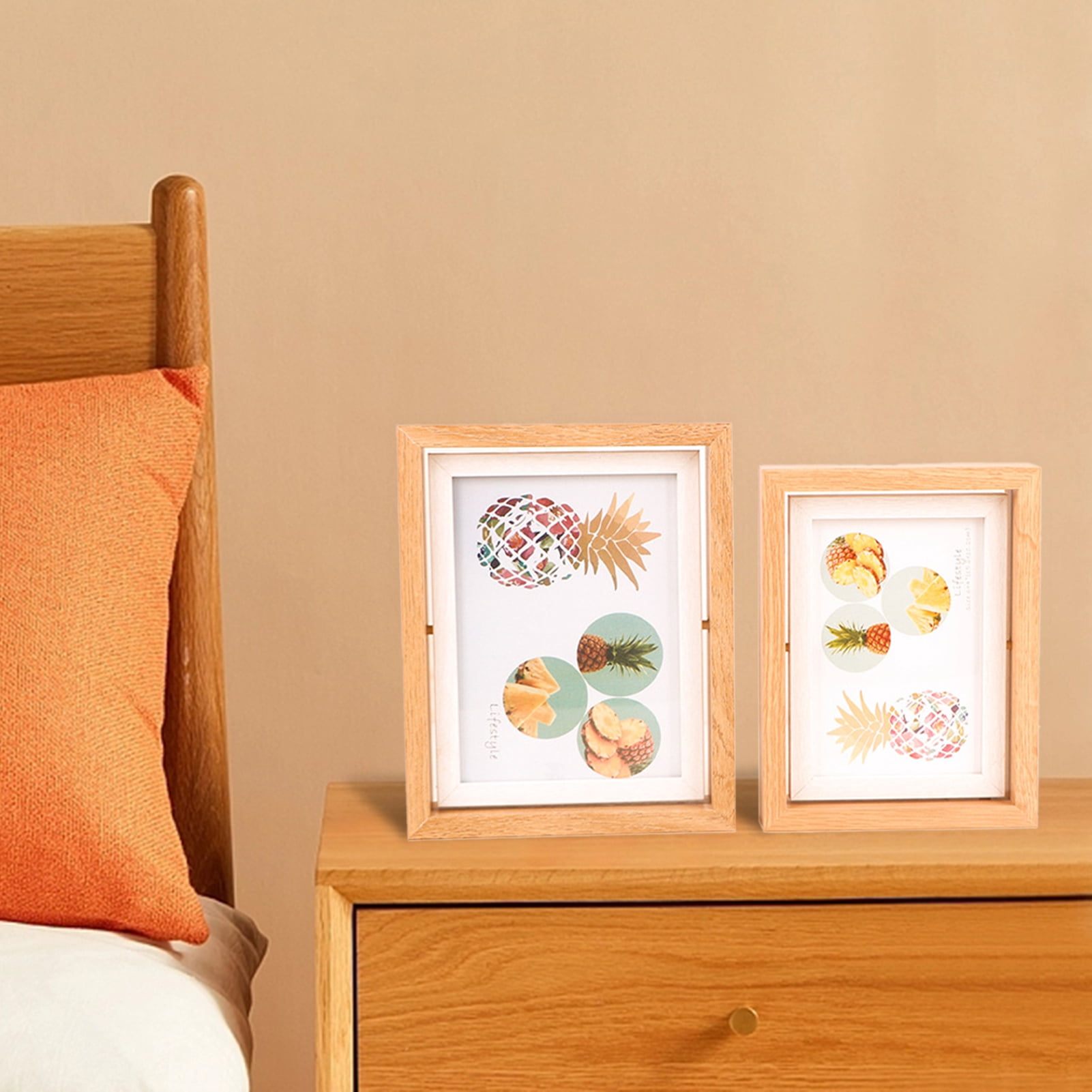 Rotatable Picture Frame Rotating Picture Frame with Glass,Exquisite Rustic Desktop Display ...