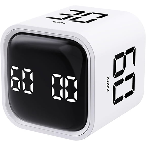 Rotating Pomodoro Timer 5,10,30, 60 Minutes Preset,Desk Productivity Flip Timer, Visual Cube Countdown Stopwatch,Custom Modes/Vibration/High/Low Volume, Timers, for Study, Work, School, Kitchen
