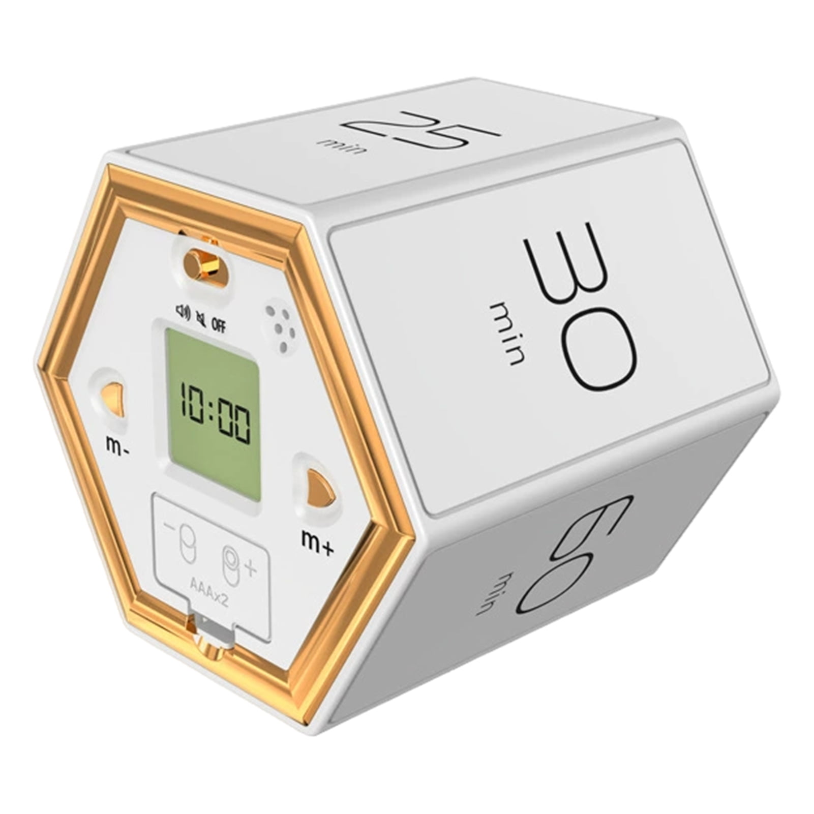 Rotating Pomodoro Timer 5-60 Mins LED Display Slide Switch Hexagon Desk ...