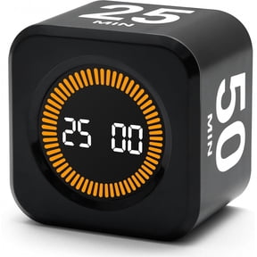 Rotating Pomodoro Timer,Desk Productivity Flip Timer, ADHD Tool Cube Countdown Stopwatch for Work, Study,Kitchen