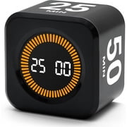 Rotating Pomodoro Timer,Desk Productivity Flip Timer, ADHD Tool Cube Countdown Stopwatch for Work, Study,Kitchen