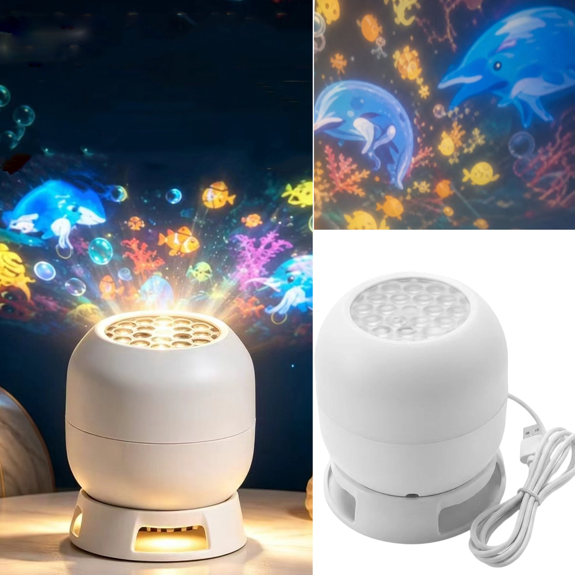 Rotating Projector Night Light with Stable Base and Adjustable ...