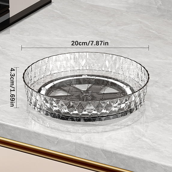 Rotating Rack Kitchen Countertop Multifunctional Storage Turntable Spice Storage Rack Living Room Desktop Storage Tray Multipurpose Functionality 360-Degree Access Space-Saving 7.9 in