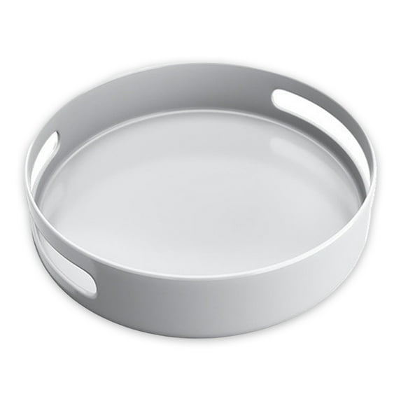 Rotating Rack Turntable Shelf Organizer Tray Home Supplies White Large