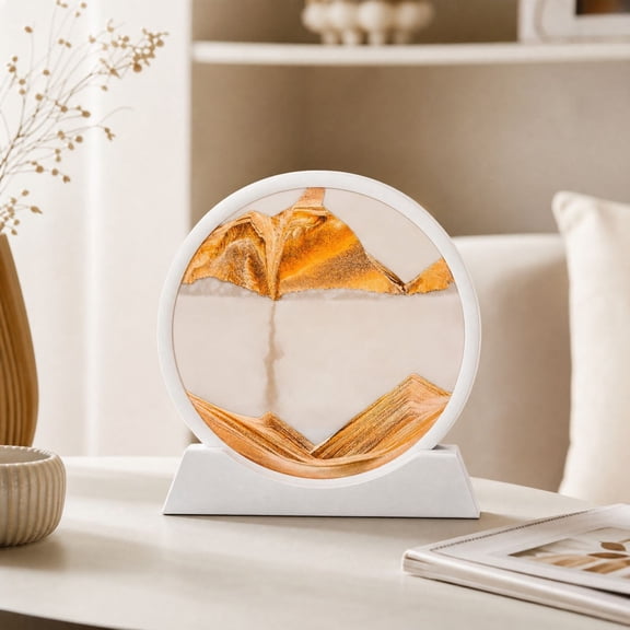 Rotating Sand Art Picture, Dynamic Sandscape Hourglass Ornament With Changing Landscape, Calming Stress Relief Desktop Decor For Office Home Study Wine Cabinet Shelf Table Decoration