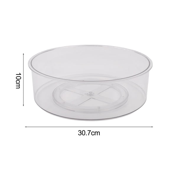 Rotating Seasoning Rack Lazy Susan Organiser for Kitchen Cabinet or Bathroom, Space-Saving Countertop Storage Box with 360° Spin, Sturdy Plastic, Large 30.7x30.7x10cm(L)