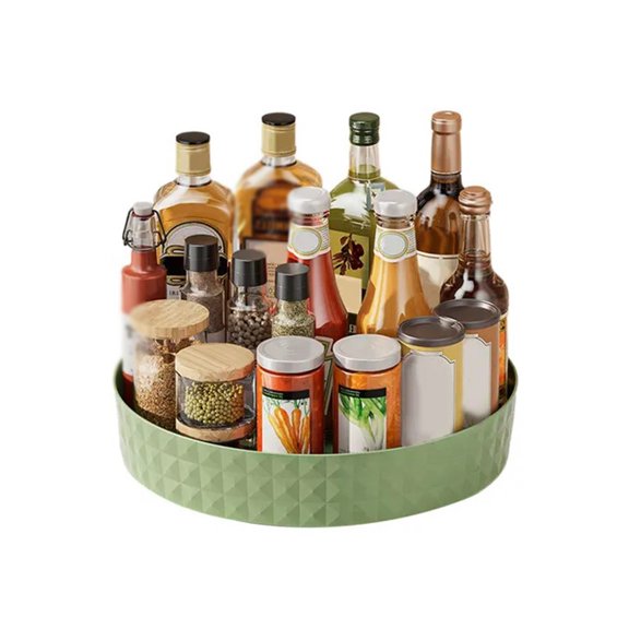 Rotating Seasoning Storage Rack Multifunction Pantry Cabinet Turntable for Cosmetics Kitchen Accessories Organizer Tray