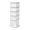 thumbnail image 1 of Rotating Shoe Rack, 5 Tier 360° Spinning Shoe Tower Organizer - Holds 20+ Pairs, Freestanding Carousel Display for Bedroom, Entryway, Closet - White, 1 of 9