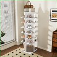 thumbnail image 1 of Rotating Shoe Rack 7-Tier 360° Revolving, Fits 28 Pairs, White | Modern | Bedroom, 1 of 19