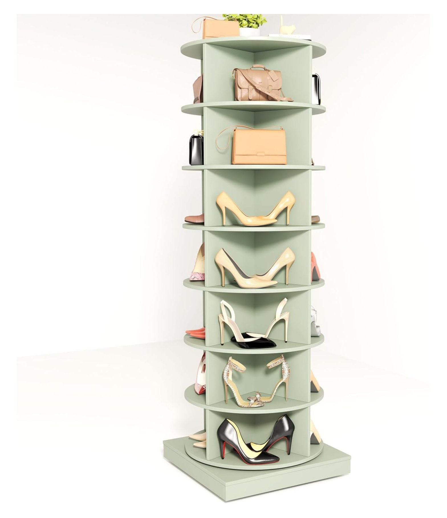 Rotating Shoe Rack, 7-Tier Spinning Shoe Rack Tower, Standing 360 ...