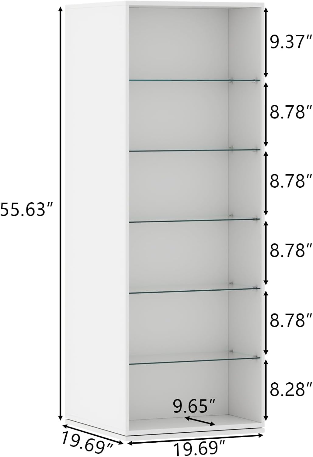 Rotating Shoe Rack with Sensor Light, Spinning Shoe Rack Tower with Glass Shelves, 360Revolving Shoe Storage Organizer Lazy Susan Shoe for Entryway, Hallway, Living Room (White)