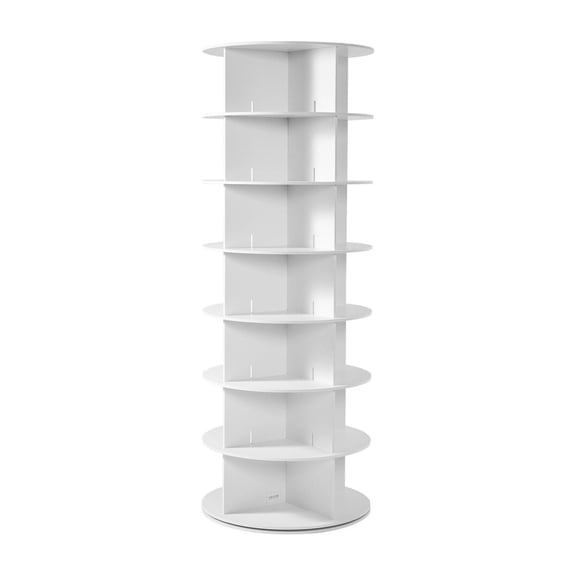 Rotating Shoe Rack Tower, 360 Spinning Shoe Organizer - 36 Pairs, 7 Tier Carousel Display for Shoes, Bags, Bedroom, Closet - Freestanding Lazy Susan, White