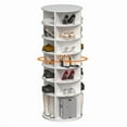 thumbnail image 1 of Rotating Shoe Rack Tower, 7-Tier Spinning Shoe Rack, Free Standing 360° Revolving Shoe Organizer, High Bottom Design Shoe Tower Spinning Storage Lazy Susan, Fits 28 Pairs of Shoes, 1 of 12