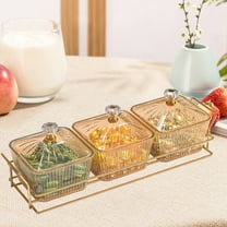 Rotating Snack Platter Organizer | 7-Section Plastic Serving Tray | 31cm Diameter Food Storage Container | Removable Compartments | Stackable Candy Nuts Dried Fruit Holder | Brown Entertaining