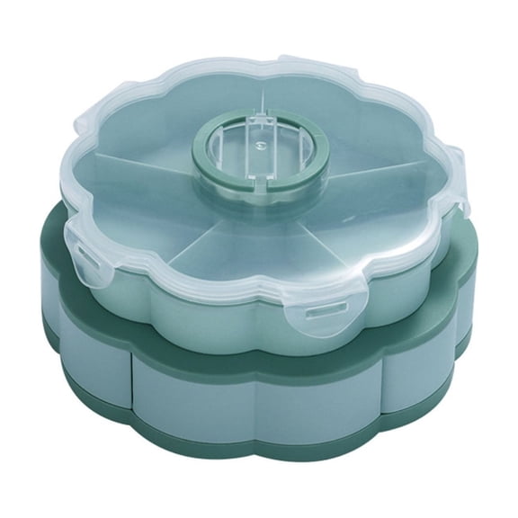 Rotating Snack Tray, 10 Compartment Divided Serving Tray with 360-Degree Base, Food Grade Plastic Candy Dish, for Coffee Table, Kitchen Counter, Party or Home Organizer