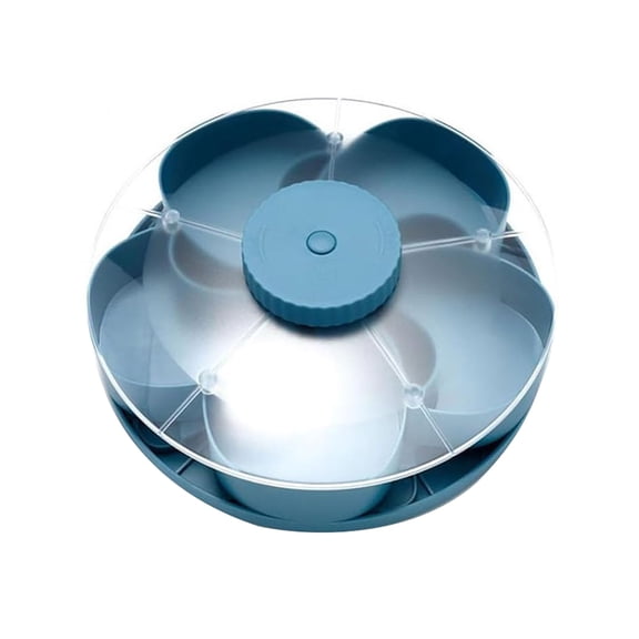 Rotating Snack Tray Divided Rotating Snack Serving Tray with Lids Spinning Compartment Platter for Dips Veggies Fruits Space-saving for Parties