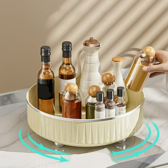 Rotating Spice Organizer, 360 Degree LazSusan Turntable Space Saving Storage for Kitchen Countertop, Seasoning and Condiment Rack