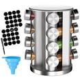 thumbnail image 1 of Stainless Steel Rotating Spice Rack with 16 Seasoning Jars, 1 of 7