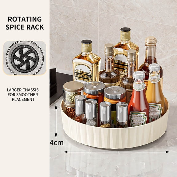 Rotating Spice Rack Multi-Function Kitchen Storage Organizer Household Condiment Cosmetic Organizer